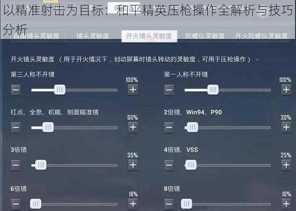 以精准射击为目标：和平精英压枪操作全解析与技巧分析